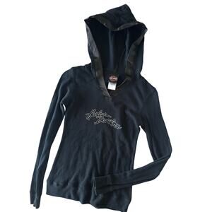 Harley Davidson S Navy Blue dark thermal t shirt long sleeve women Small top